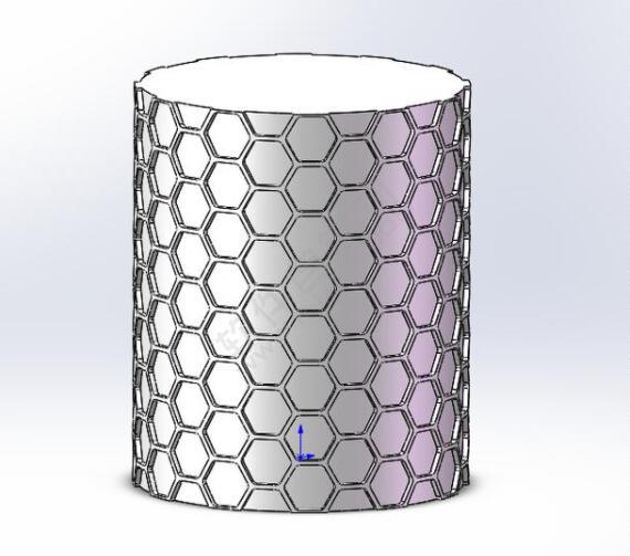 六边形包裹的笔筒怎么用SolidWorks画