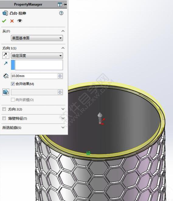 六边形包裹的笔筒怎么用SolidWorks画