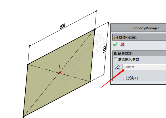 Solidworks2020制作弧形成型钣金实例