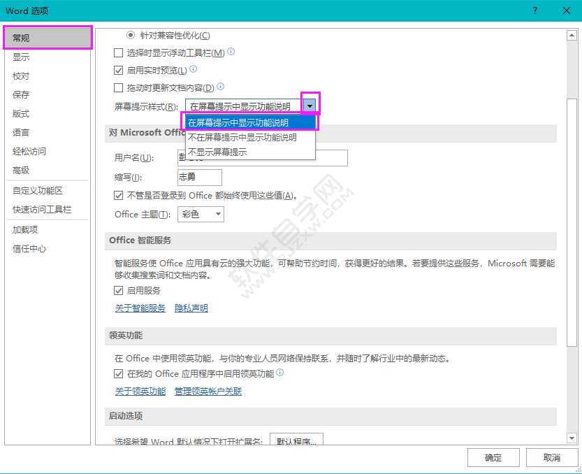 word怎么设置在屏幕提示中显示功能说明的方法