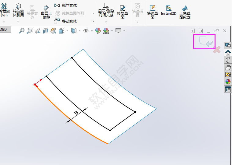 solidworks曲面上偏移怎么用