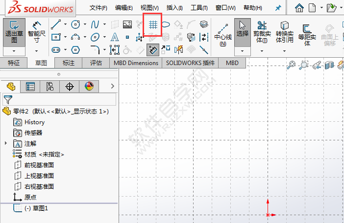 solidworks网格线设置的方法