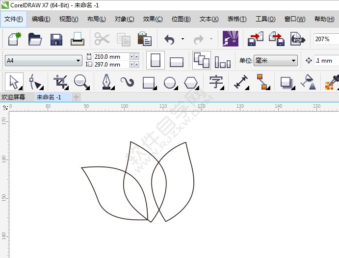 CDR怎么画一个抽象几何花