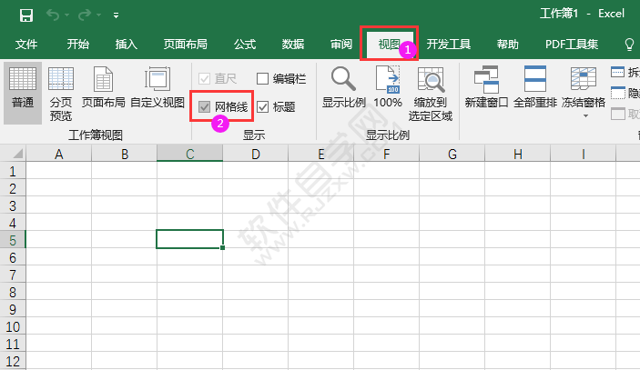 EXCEL2016怎么显示或隐藏网格线的方法