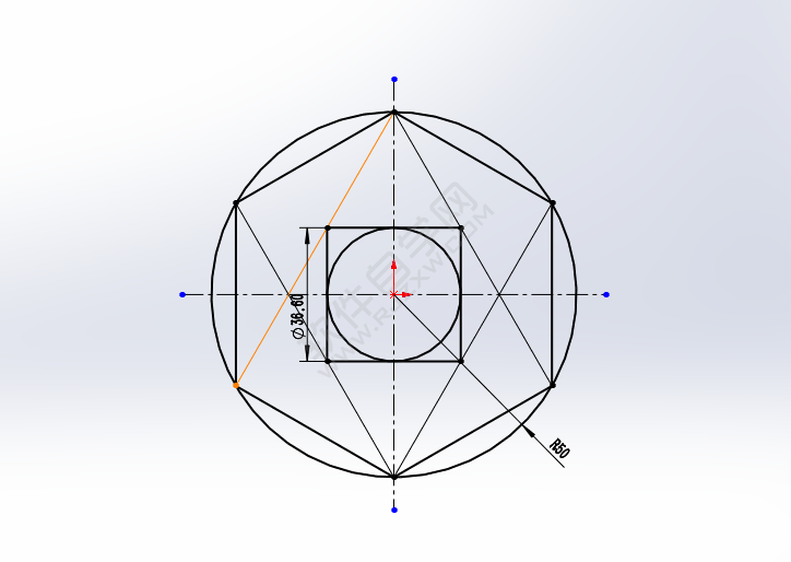 利用solidworks多边形画图练习