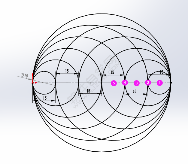 solidworks画相切圆技巧练习