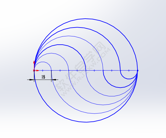 solidworks画相切圆技巧练习