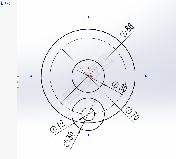 用solidworks圆周草图阵列画CAD平面图