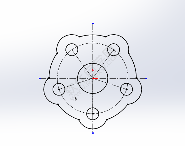 用solidworks圆周草图阵列画CAD平面图