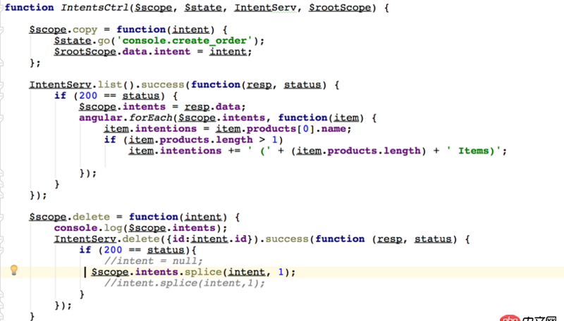 angular.js - 我该怎么写这个delete函数呢？ 我现在写成这样了，但是只能删除页面的item，不能把删除的部分传给服务器