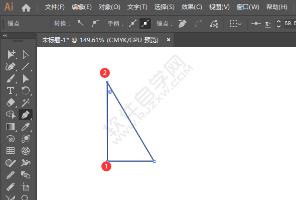 ai怎么画出60度三角形