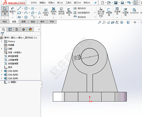 solidworks怎么绘制轴承底坐零件