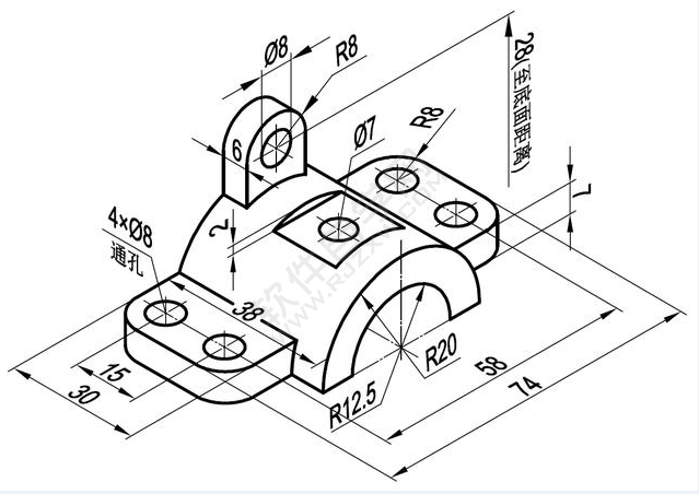 SolidWorks建模练习题用拉伸切除