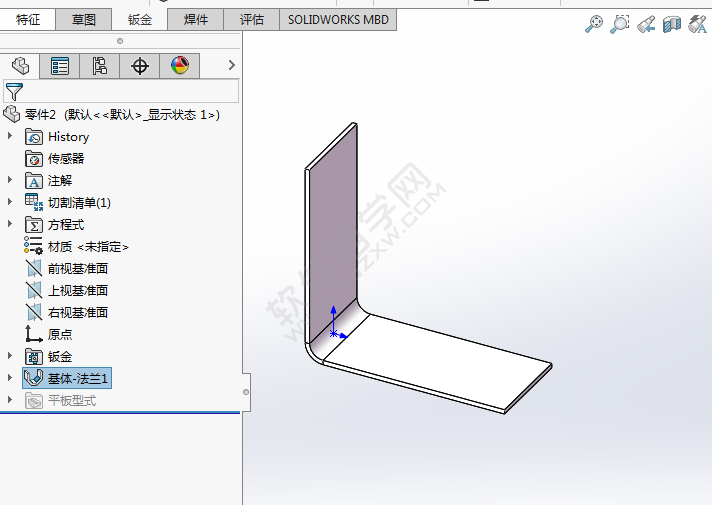 solidworks怎么给钣金折角加撑板