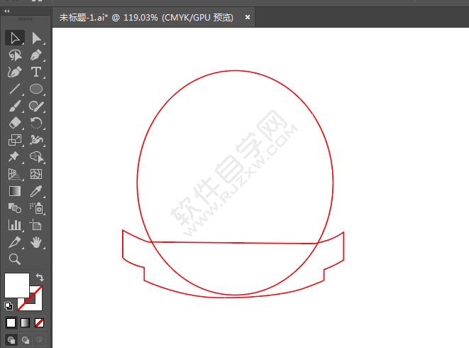ai绘制圆形彩带标贴的方法
