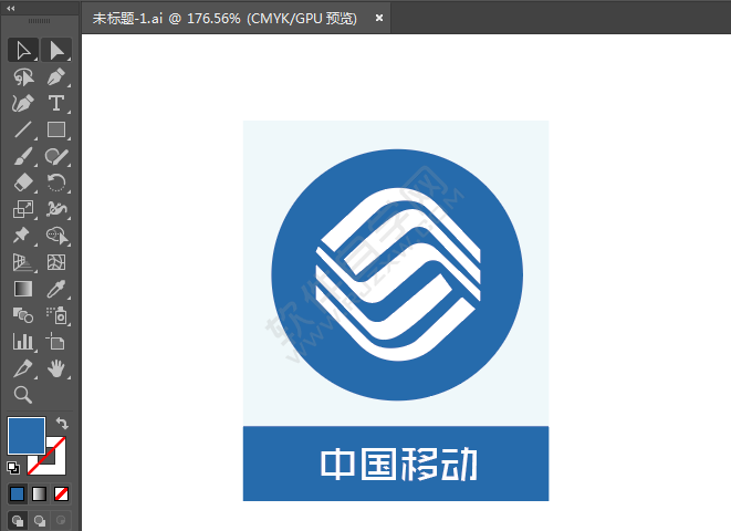 ai绘制中国移动标识的方法