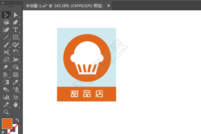 ai绘制甜品店标识的方法