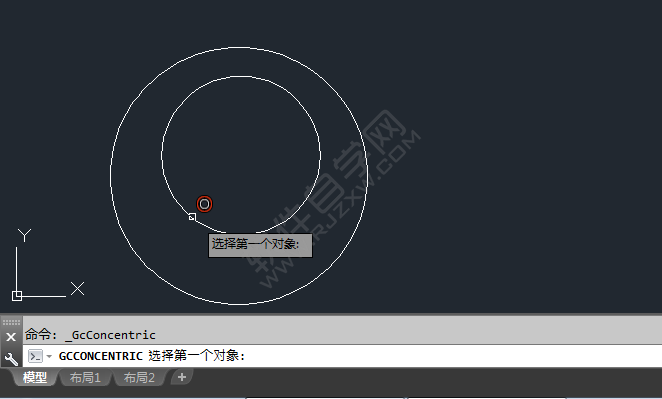 cad中两个圆怎么同心约束