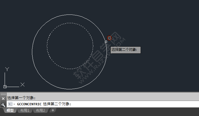 cad中两个圆怎么同心约束