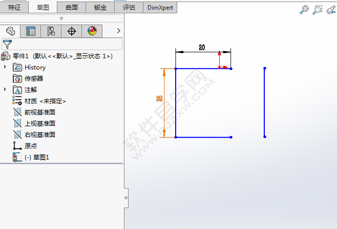 solidworks怎么把矩形的边分离出来