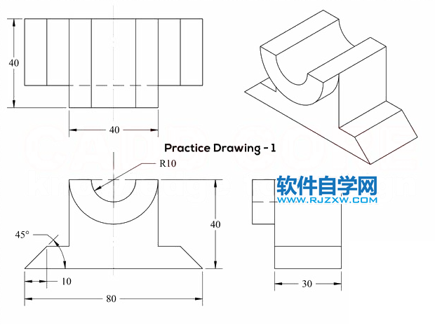 CAD拉伸差集绘制实体