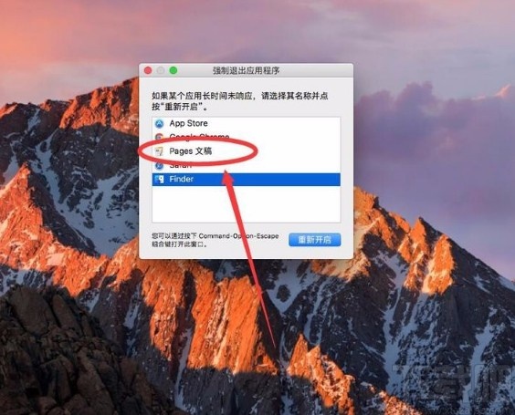 macOS系统强制退出程序的方法