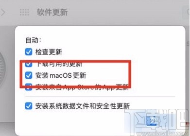 macOS系统开启自动安装macOS更新的方法