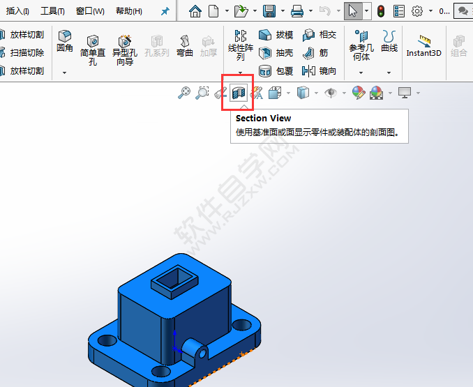 solidworks怎么查看前视剖面图