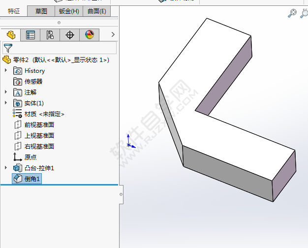 solidworks角度距离倒角怎么用