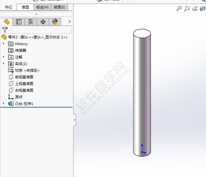 sw如何在圆柱表面画螺纹