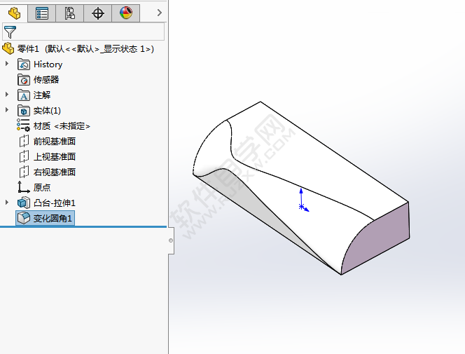 solidworks变量大小圆角怎么用