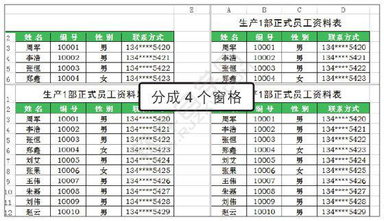 Excel2019冻结窗格与拆分窗口的方法