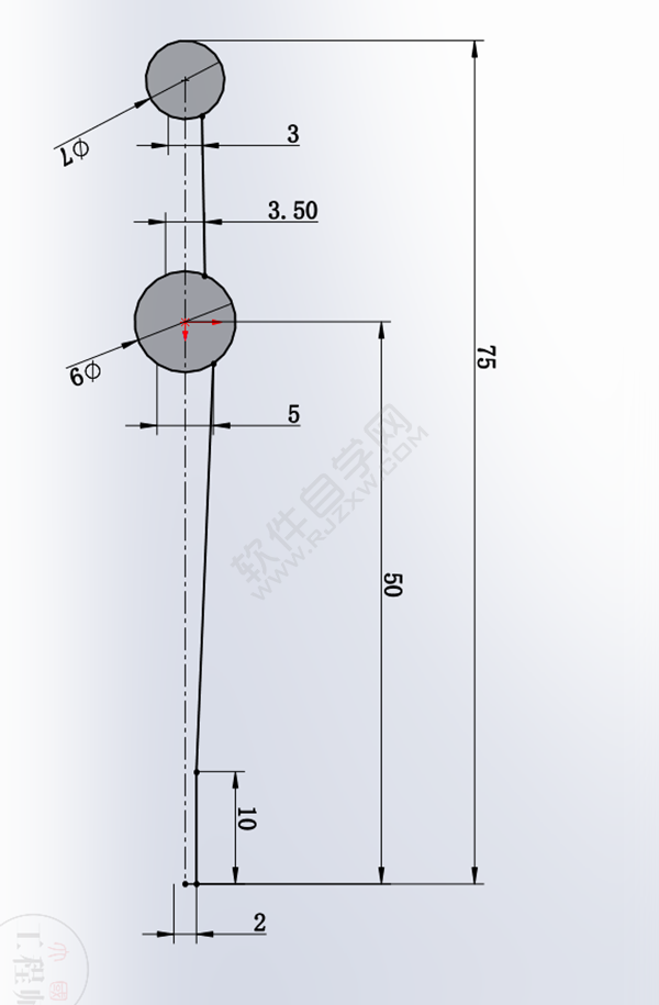 用SolidWorks画一个夹子，用曲面的方法。