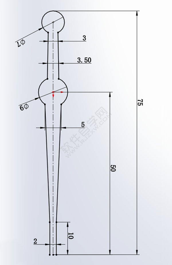 用SolidWorks画一个夹子，用曲面的方法。