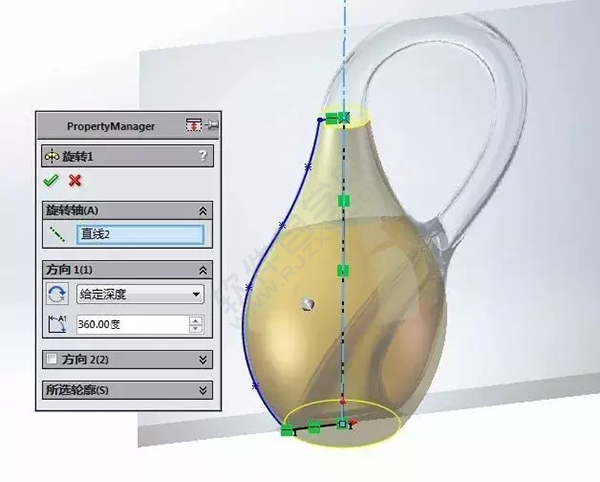 SolidWorks建模练习：用放样、扫描特征做的克莱因瓶子