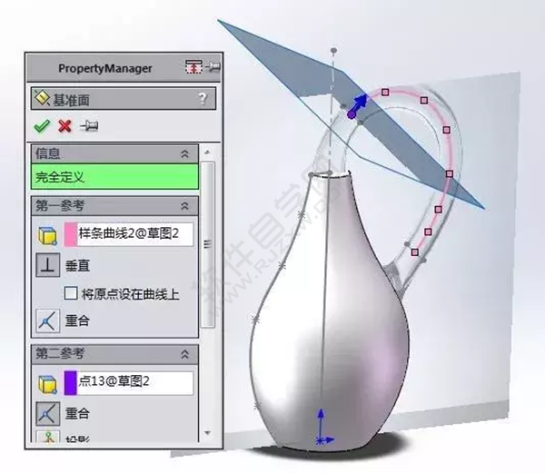 SolidWorks建模练习：用放样、扫描特征做的克莱因瓶子