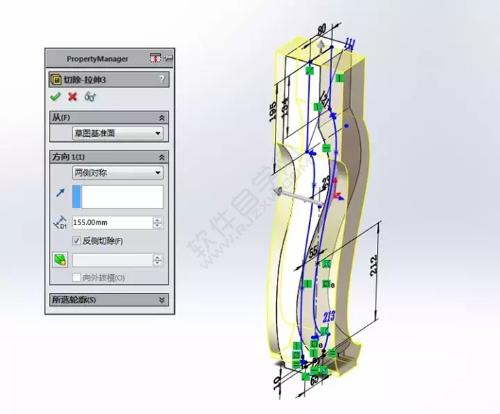 solidWorks建模练习拉伸切除一张桌子