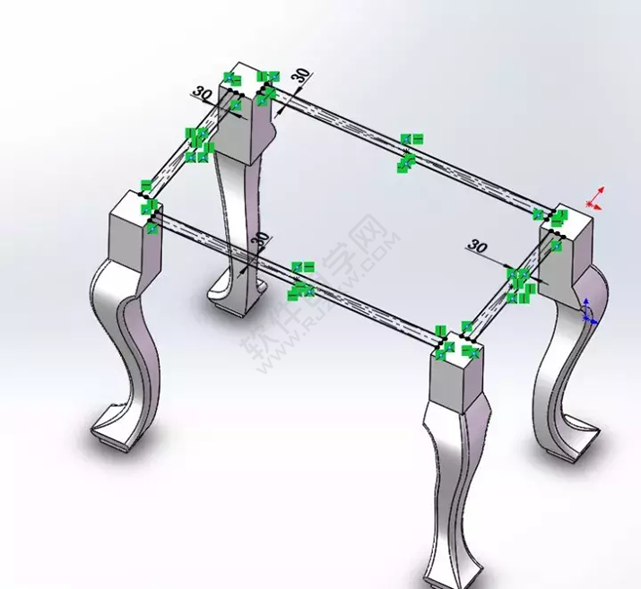 solidWorks建模练习拉伸切除一张桌子