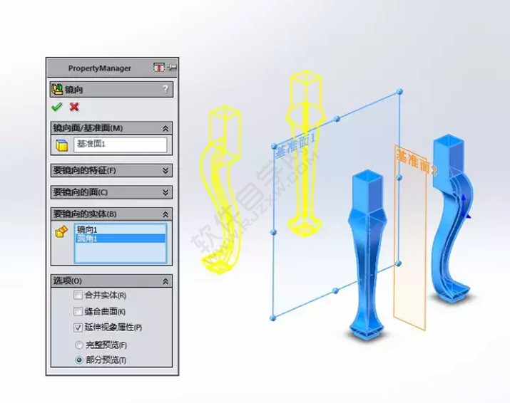 solidWorks建模练习拉伸切除一张桌子