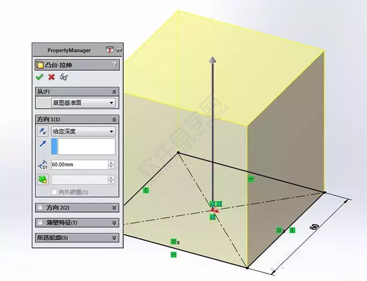 SolidWorks建模3D13-H01拉伸、圆角、倒角、基准轴、镜像