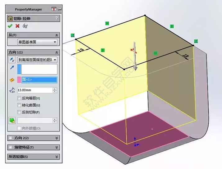 SolidWorks建模3D13-H01拉伸、圆角、倒角、基准轴、镜像