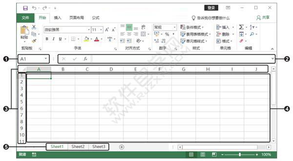 Excel2019的工作界面及特点