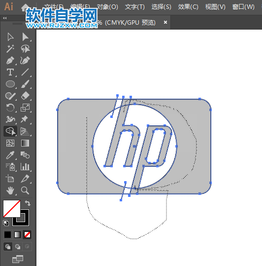 ai绘制惠普标志的方法与步骤