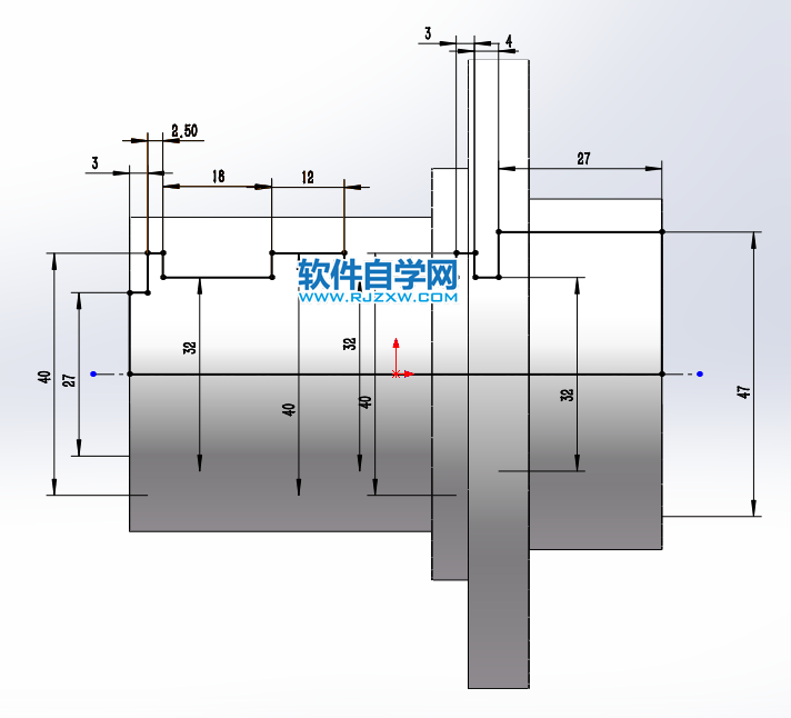 solidworks绘制轴套零件的思路