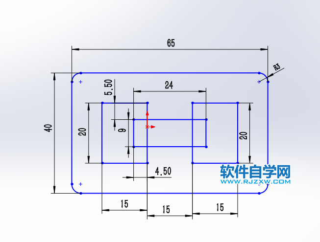 solidworks草图绘制尺寸定位练习三