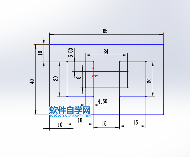 solidworks草图绘制尺寸定位练习三