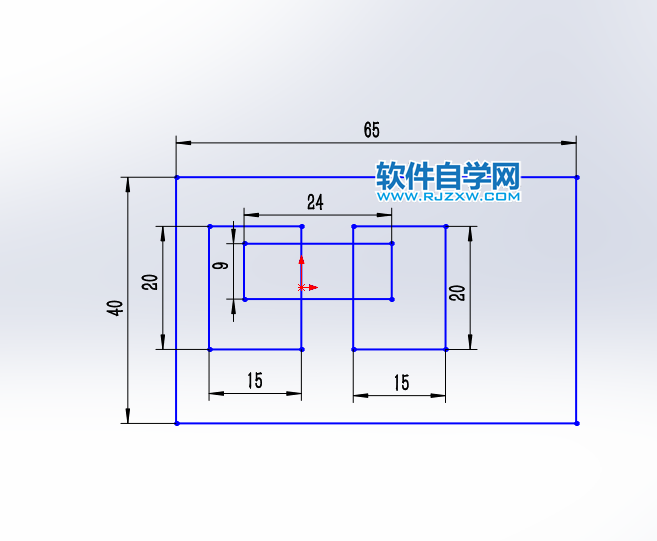 solidworks草图绘制尺寸定位练习三