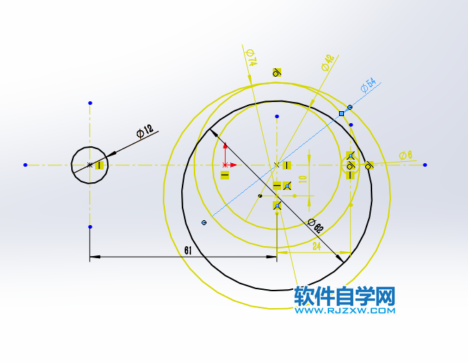 solidworks周边圆相切草图练习