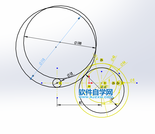 solidworks周边圆相切草图练习