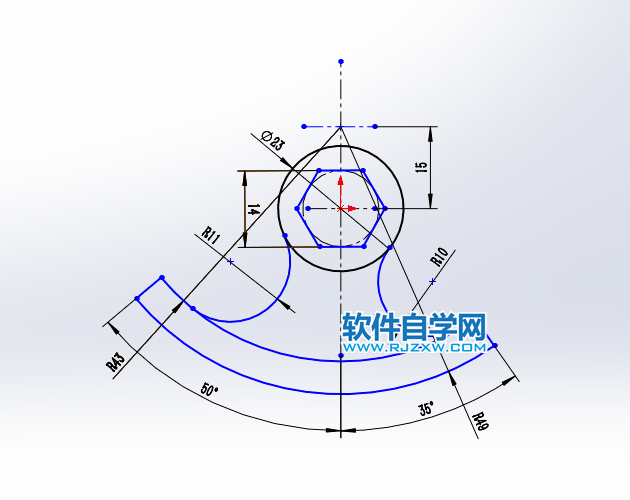 利用solidworks圆绘制相切关系草图